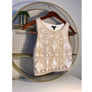 Crocheted Metallic Sequin Tank